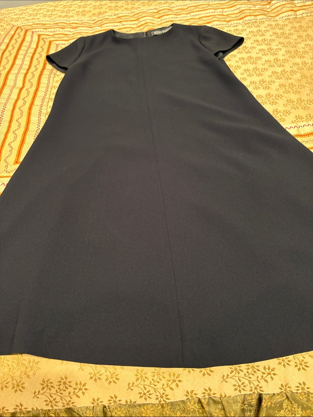 NWOT Linda Allard Ellen Tracy Classic Black Short-Sleeve Dress, Lined, 6
